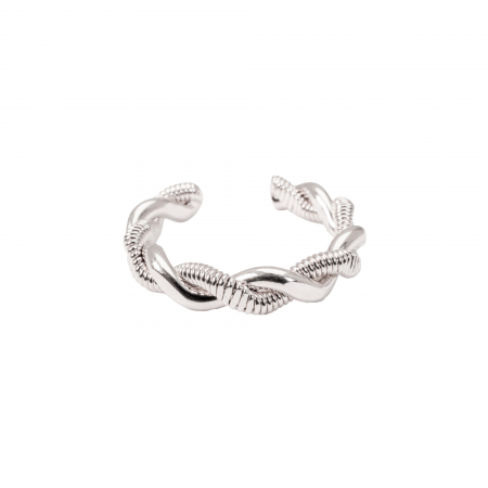 BAGUE TRESSE PLATE EN CORDE DE BASSE REGLABLE - Femme