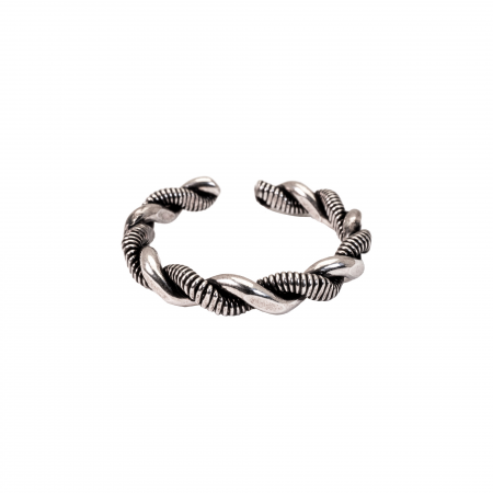 BAGUE TRESSE PLATE EN CORDE DE BASSE REGLABLE - Homme