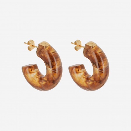 BOUCLE D\'OREILLE CREOLE ACIER DORE 24.5mm