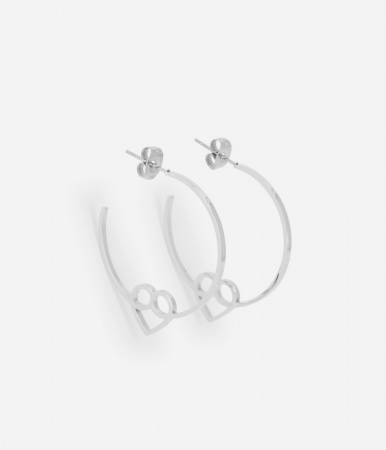 BOUCLES D OREILLES - ACIER UNI 30mm