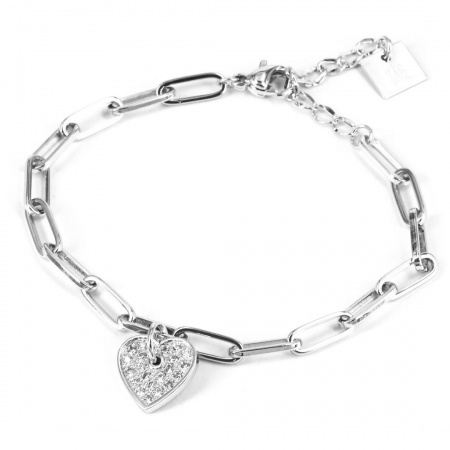 BRACELET - ACIER blanc zirconium sertis