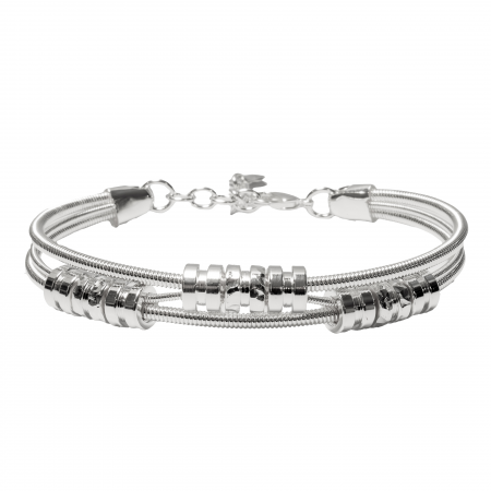 BRACELET CORDE DE BASSE ET GUITARE MULTI FIXATIONS (9 fixations) - Femme