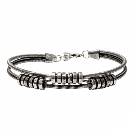 BRACELET CORDE DE BASSE ET GUITARE MULTI FIXATIONS (9 fixations) - Homme