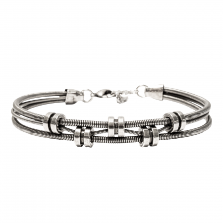 BRACELET CORDE DE BASSE ET GUITARE MUTI FIXATIONS - Homme