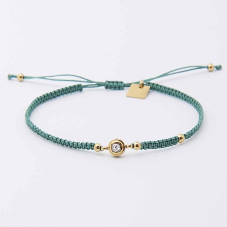 BRACELET CORDON ACIER DORE tressage main coulissant