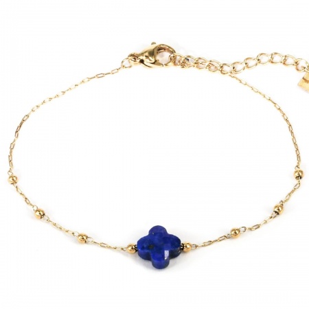 BRACELET COURT ACIER DORE 15CM+3- lapis