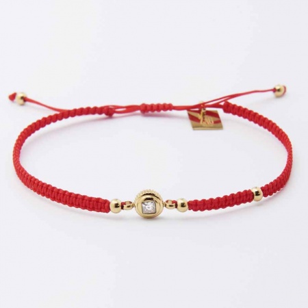 BRACELET SIMPLE-ACIER DORE-Tressage main-coulissant