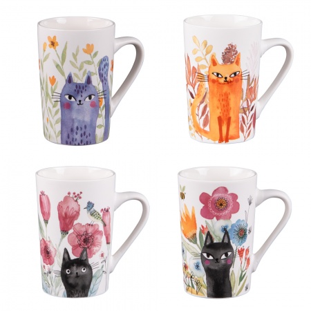 Coffret de 4 mugs CHATS savannah