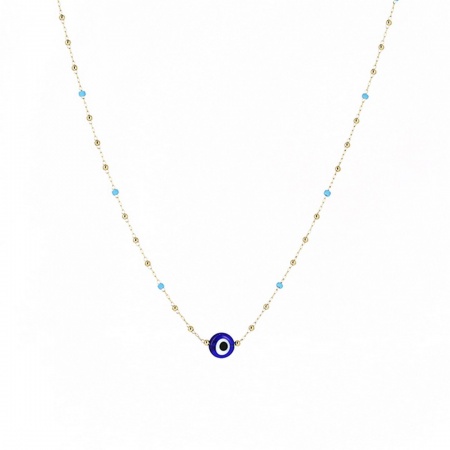 COLLIER Bodrum ACIER DORE 38+5cm