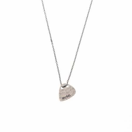 COLLIER MEDIATOR MUSIC MARTELE SUR CHAINE ARGENT VIEILLI - Homme