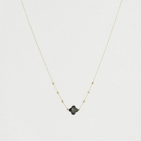 COLLIER-NECKLACE - DORE gris - gold grey - nacre grise