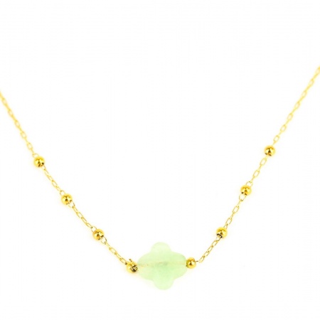 COLLIER-NECKLACE - DORE vert clair - gold lignt green - chrysophrase