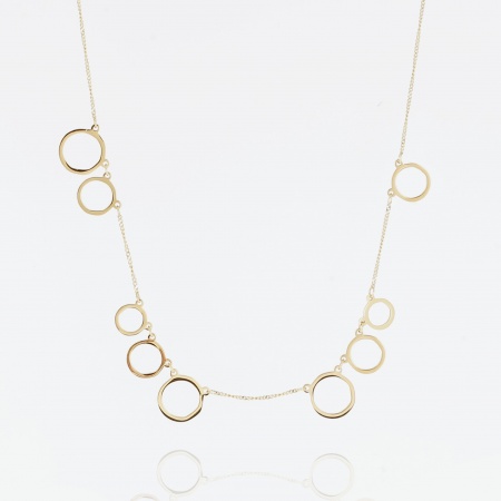 COLLIER Pluie ACIER DORE 40+5cm