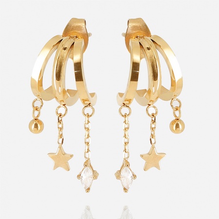 EARRINGS Abril GOLD STEEL