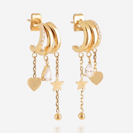 EARRINGS Beatriz GOLD STEEL