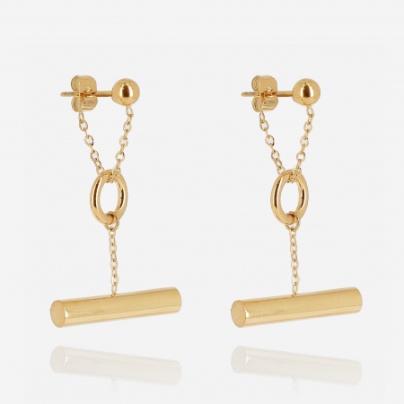 EARRINGS Furio GOLD STEEL L:35mm