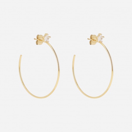 EARRINGS HOOP GOLD STEEL D:30mm