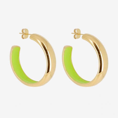 EARRINGS HOOP GOLD STEEL