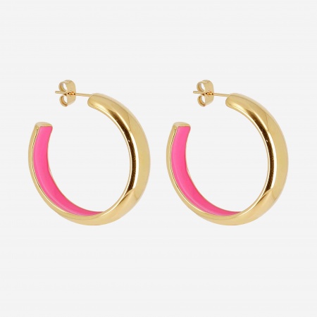 EARRINGS HOOP GOLD STEEL