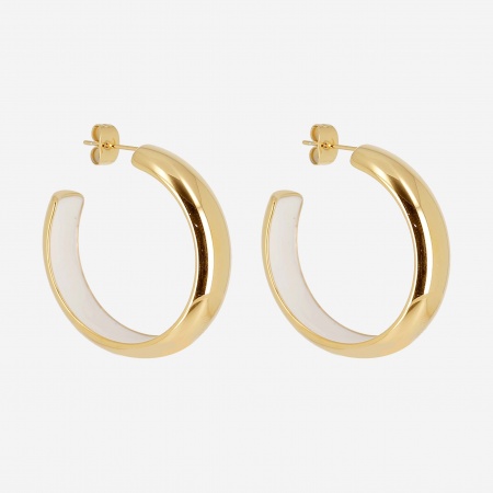 EARRINGS HOOP GOLD STEEL