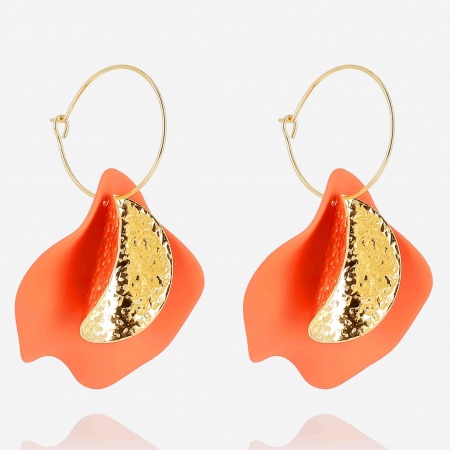 EARRINGS LONG GOLD STEEL L:60mm