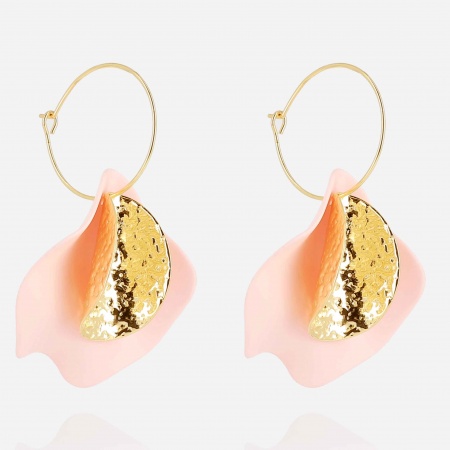 EARRINGS LONG GOLD STEEL L:60mm