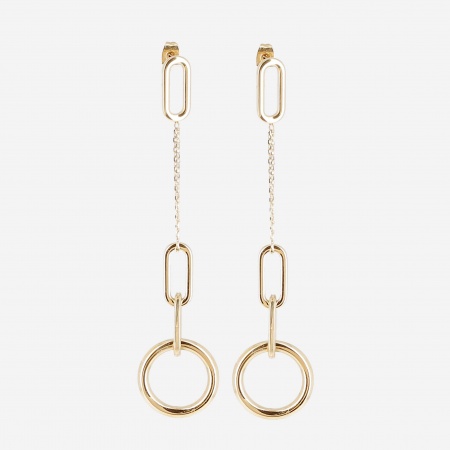 EARRINGS LONG GOLD STEEL