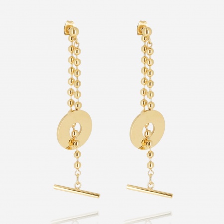 EARRINGS LONG GOLD STEEL