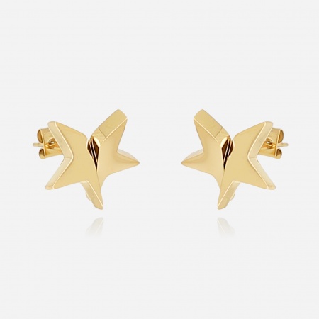 EARRINGS MEDIUM GOLD STEEL D:16mm