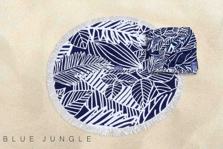 Kit de Plage - Serviette de plage & Pareo - Blue Jungle