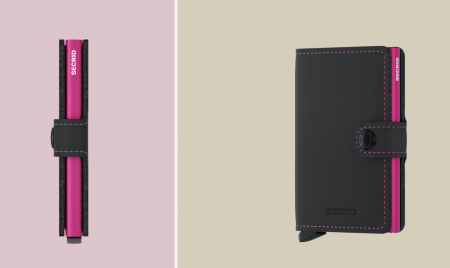 Miniwallet Matte Black & Fuchsia