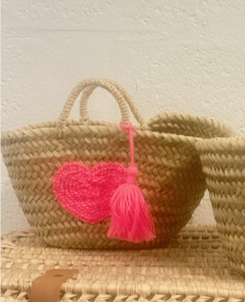 Panier Enfant Love cur Rose Fluo