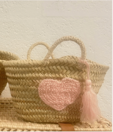 Panier Enfant Love cur Rose pastel