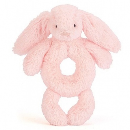 Peluche Hochet lapin ROSE bashful pink bunny grabber