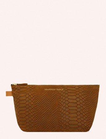 Pochette / Trousse en cuir MILD - SNAKE NATURAL