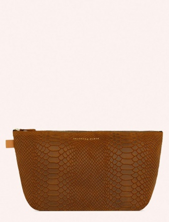 Pochette / Trousse en cuir PILOW - SNAKE NATURAL