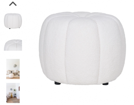 Pouf Paysley Blanc cassé \ off-white\  48x38